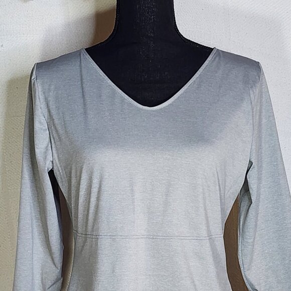 Flexees Maidenform Grey 3/4 Sleeve Fat Free Dressing Back Smoothing Shapewear 2X - Picture 2 of 16